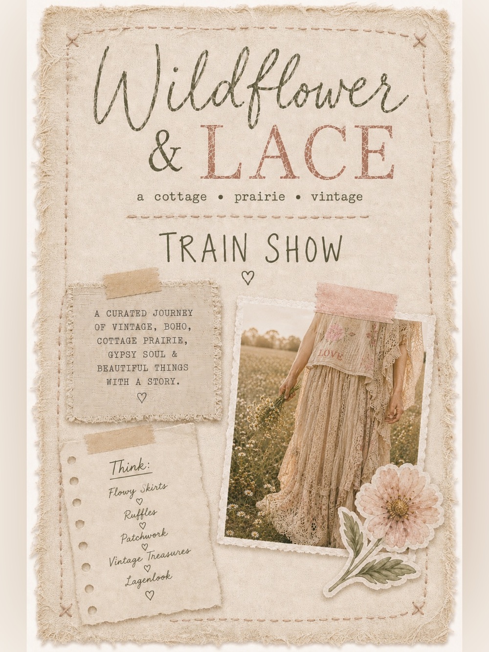 Wildflower & Lace Train Show Flyer